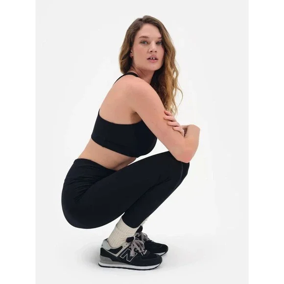 Mate the Label Women Organic Sports Racerback Bra Leggings 2 Pc Set BLACK - Picture 8 of 13